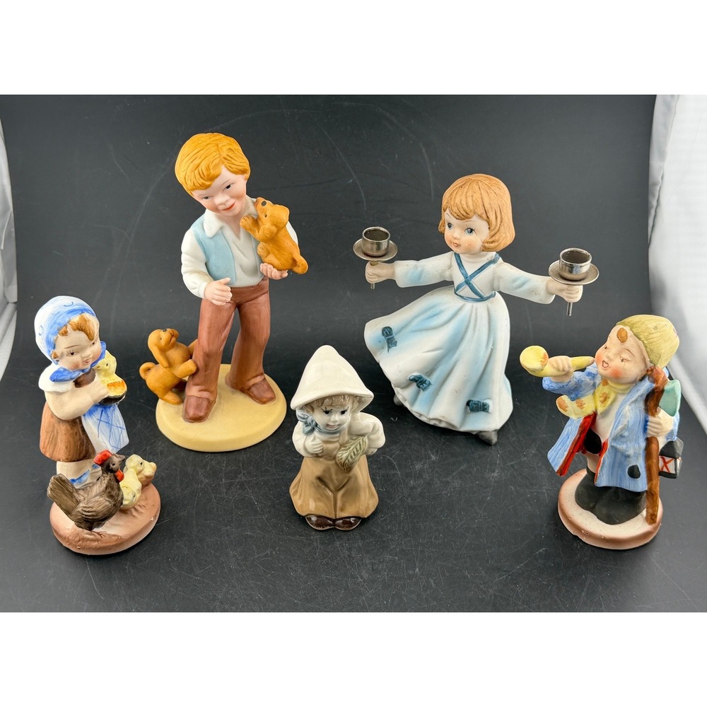 Vintage Porcelain Figurines-Set of 5 Best Friends 1981,  Avon, Children Animals